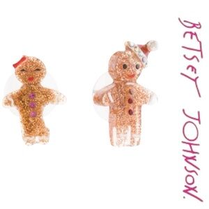 Betsey Johnson Gingerbread Snowflake Stud Earrings